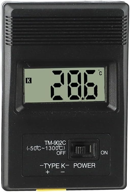 K-Type Digital Thermometer, 30cm LCD Temperature Meter with Thermocouple Probe Sensor -50 to 1300°C Industrial Grade for Fast Accurate Readings Engineers Technicians