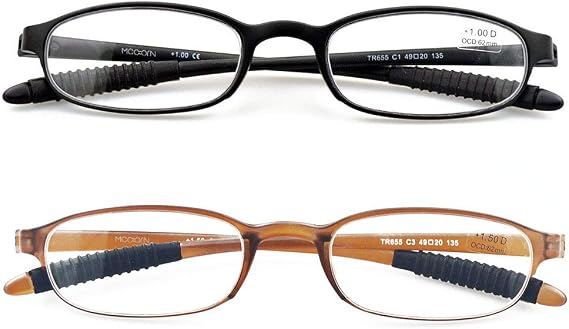 Lightweight Reading Glasses,Flexible(Memory Plastic) Readers, Men and Women