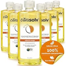 Citra Solv Concentrated Household Cleaner & Degreaser -Valencia Orange Scent 8 fl oz Safe, Effective, and Versatile Cleaning Solution, Natural Ingredients Non Toxic,Biodegradable, Made in USA 6PK