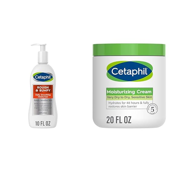 Cetaphil Daily Smoothing Moisturizer for Rough and Bumpy Skin | 10 fl oz | For Sensitive Skin & Body Moisturizer, Hydrating Moisturizing Cream for Dry to Very Dry, Sensitive Skin, NEW 20