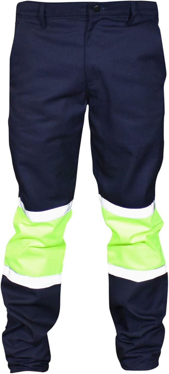 BRISCO INDUSTRIAL High Resistance Work Pants with high Visibility Double Reflective Tape.