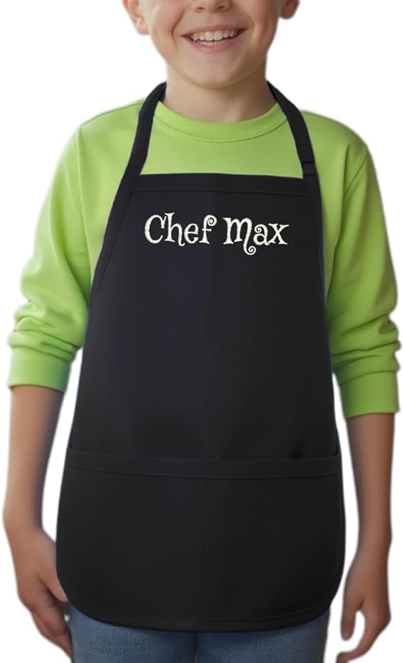ChefsCloset Custom Embroidered Kids Bib Apron for Boys & Girls | Cooking, Baking, Painting