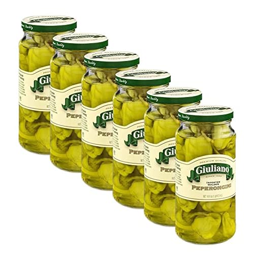 Giulianos Greek Golden Imported Peperoncini, 16 Ounce - 6 per case.