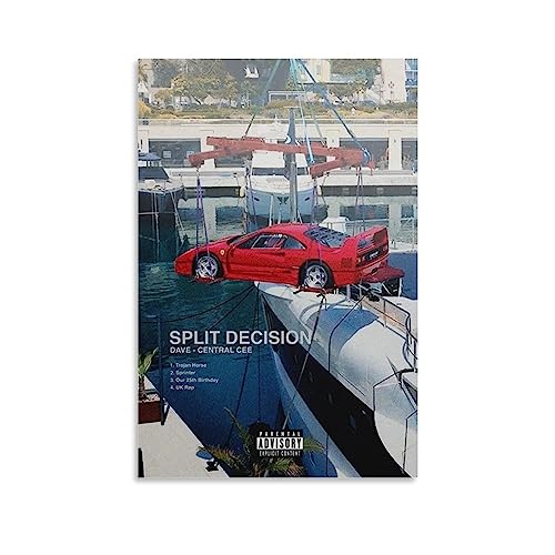DAVE & Central Cee SPLIT DECISION Music Song Album Cover Poster 2 Canvas Poster Wall Decorative Art Painting Living Room Bedroom Decoration Gift Unframe-style-112x18inch30x45cm