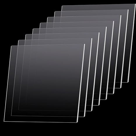 Clear Acrylic Sheet 12"x12", 6pcs Plastic Plexi Board Panel, 0.12" Thick Transparent Acrylic Board for Picture Frame Glass Replacement, DIY Display Projects, Table Signs, Painting, Calligraphy