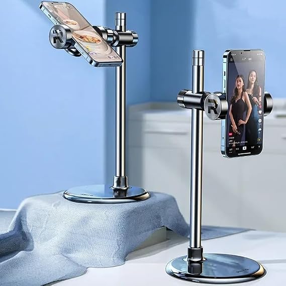 Coverzone Profesyonel Açısı Ayarlanabilir Business Model A Sınıfı Malzeme Döner Akıllı Telefon Standı Masaüstü Stand Yayıncı Kick Youtuber Stant Cep Telefon Tutucu XGZB-01