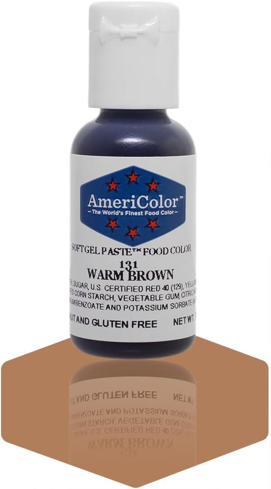 AmeriColor, Warm Brown, 0.75 Ounce Bottle, Soft Gel Paste Food Color