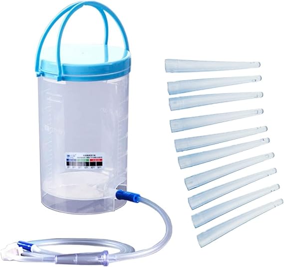 Reusable Enema Kit, 1200ml Coffee Enema Kit Bucket - 10 Pack 10cm Replacement Nozzles
