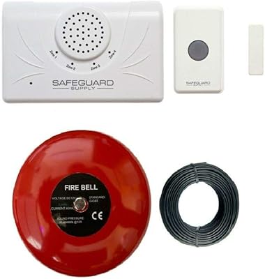 Safeguard Supply Door Alarm for Business When Entering - Commercial Series Wireless Door Chime with Loud 6 Inches Alarm Bell Ideal for Warehouse & Business Locations Needing A Loud Doorbell