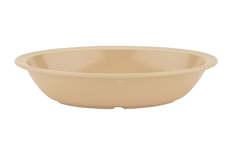 G.E.T. DN-332-T-EC 32 oz. Oval Rimmed Melamine Bowls Melamine, Tan (Pack of 4)
