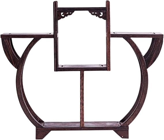 Fine Workmanship Wooden Display Shelf Decorative Rack Suitable For Storing Antique Teacups And Vibrant Plants Figure Display Shelf Desktop Curio Home
