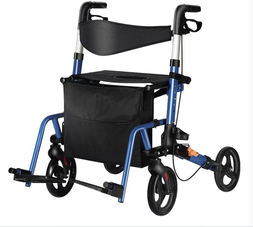 R3 Lightweight 2-in-1 Walker Wheelchair Combo, with Footrests, Foldable, Height Adjustable, Wheelchair Function, Supports up to 100kg.
