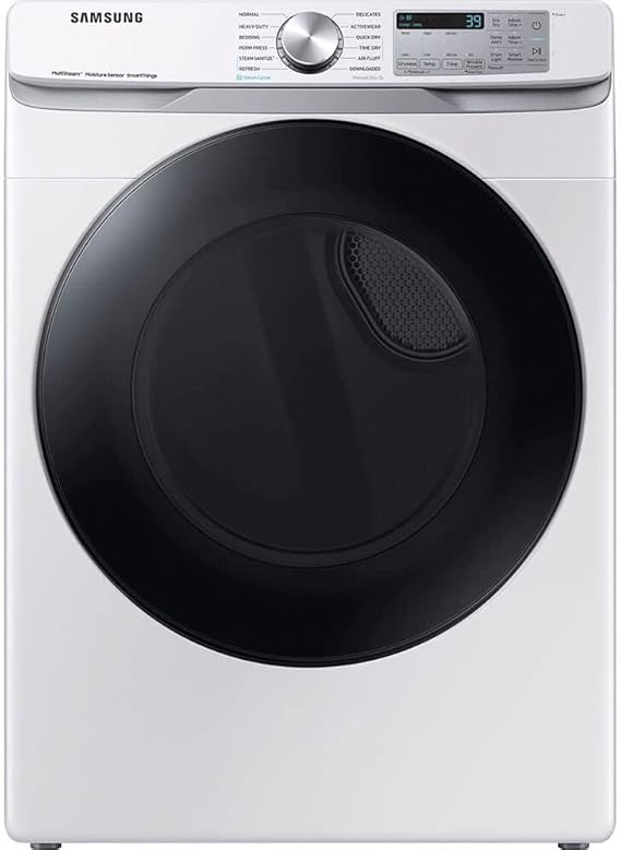 Samsung 7.5 cu. ft. Smart Electric Dryer with Steam Sanitize+, White, DVE45B6300W/A3