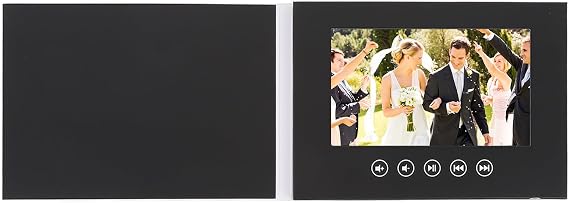 Video Greeting Card Electronic LCD Color Screen Customizable Brochure for Product Promotion Wedding Black (10inch)