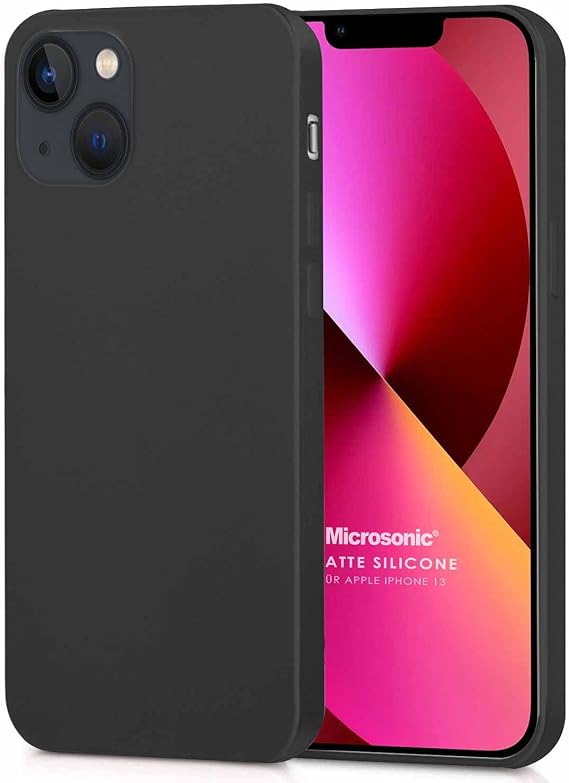 Microsonic Matte Silicone Case for Apple iPhone 13 Black [Screen Case Compatible with iPhone 13 - Black]