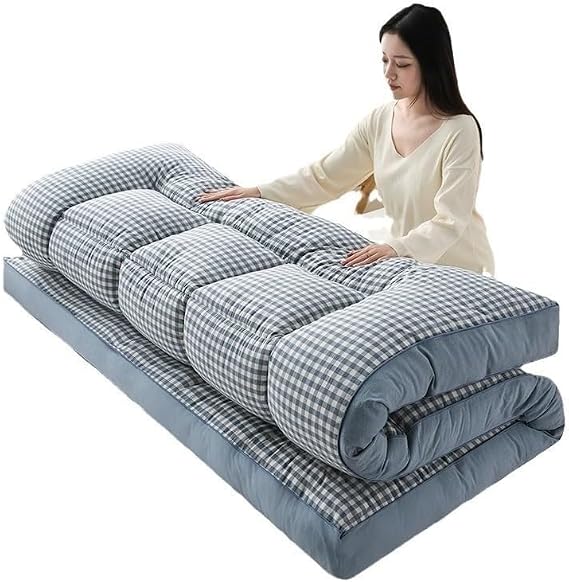 Portable Queen Mattress, Foldable Camping mat, Full Size Guest Sleeping pad, Quilted Mattress for Recliner, Sofa, Student Dormitory
