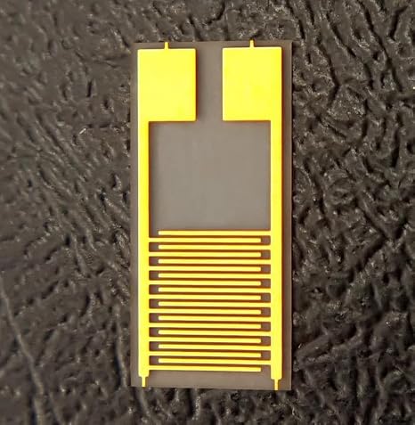 5 PCS PET Substrate Flexible Interdigital Electrode, IDE Electrode Line100um, Gap 100um, Capacitor Array, for Scientific Research Experiments, Wearable Sensor Chip (5X10mm Plate, 10 Interdigit Pairs)