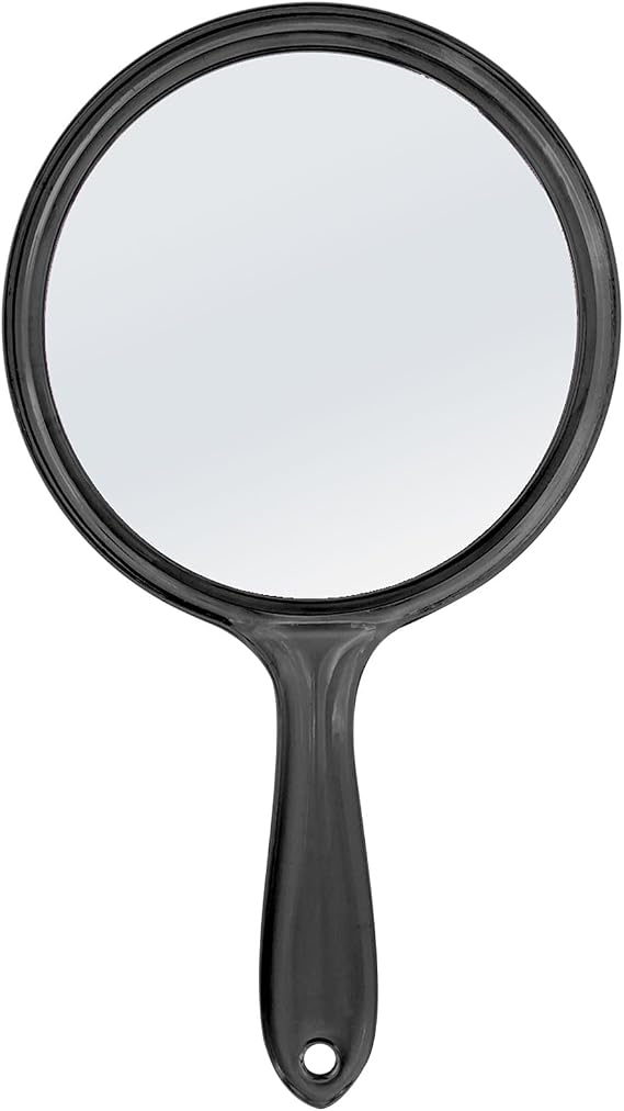 D Handheld with Handle,Double Sided Mirror, Black