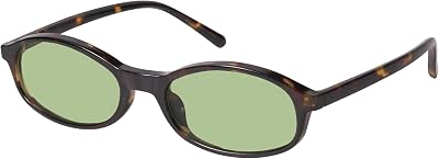 mosanana Trendy Rectangle Oval Sunglasses for Women Retro 90s Small Style MS52586