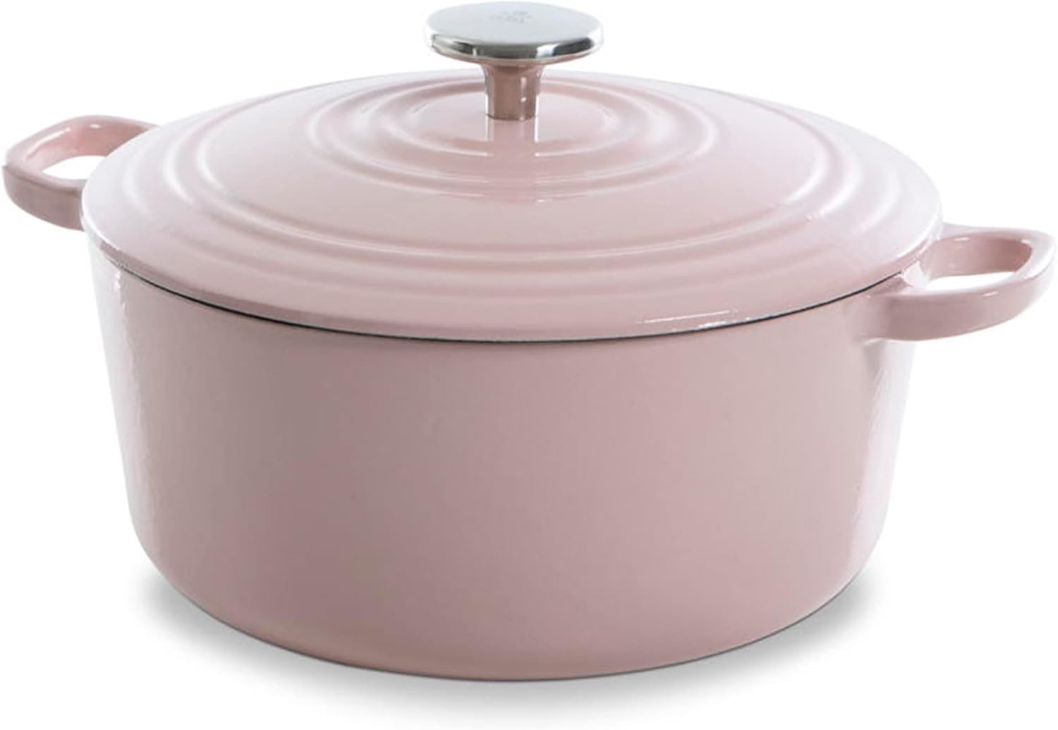 BK Cookware Bourgogne Enameled Cast Iron 4.4QT Dutch Oven, Dusty Pink