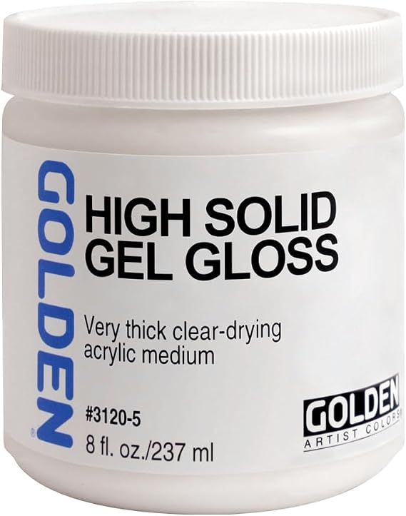 High Solid Gel Gloss by GOLDEN, 8 fl. oz. Jar, Professional Acrylic Gel Medium, Transparent