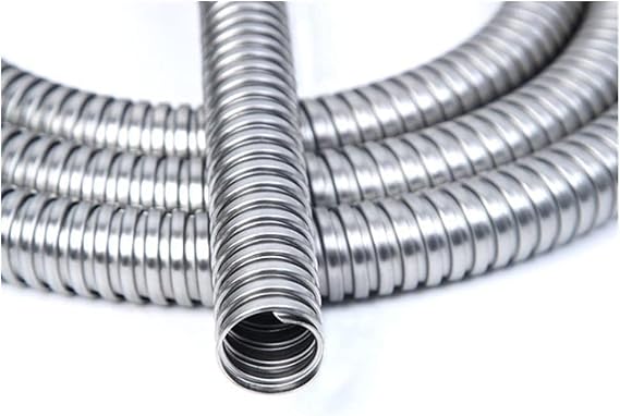 Corrugated threaded pipe, stainless steel metal hose, wire shell, wire protection pipe, 1m long, inner diameter (10mm)