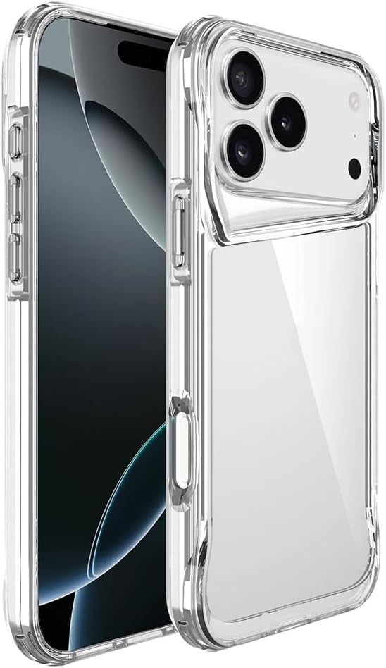 Coverzone iPhone 17 Pro Max ile uyumlu Kılıf Şeffaf ve pürüzsüz yüzey ClearSafeguard T-Max Silikon Airbag köşe tasarım 0.2 mm Kamera çıkıntı Koruma Kapak Clear
