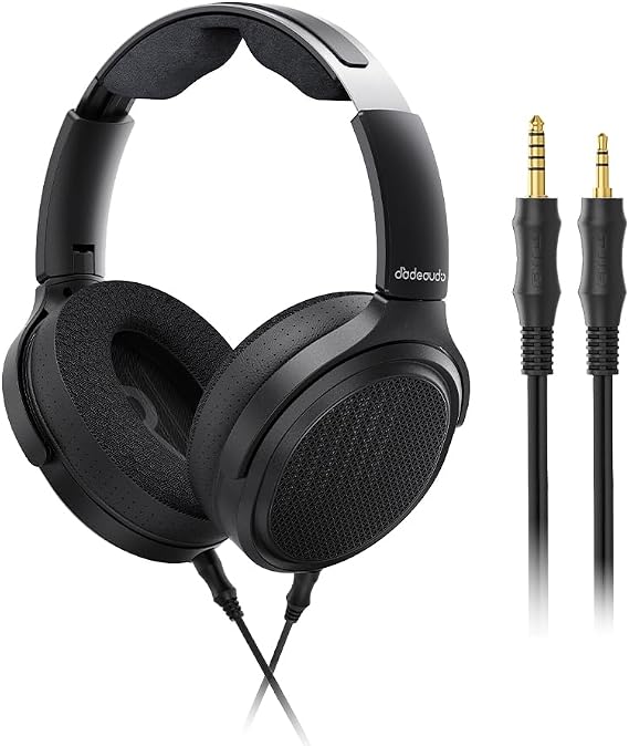 FiiO JT7 Over-Ear Planar Magnetic Headphones, 95x86mm Planar Driver, 3m Ultra-Thin Diaphragm, Foldable Lightweight Design, Detachable 4.4mm/3.5mm Cable for Audiophiles (Black)