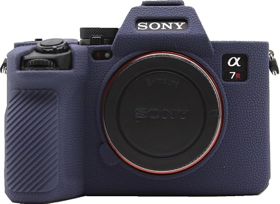 A7R V Camera Case, BMAOLLONGB Frosting Fullbody Thin Lightweight Silicone Camera Skin Body Rubber Cover Case for Sony Alpha A7R V (Blue)