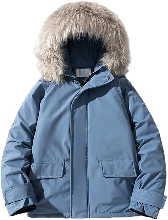 SaoBiiu Men Windproof Puffer Jacket Winter Fashion Warm Padded Coat Casual Parka