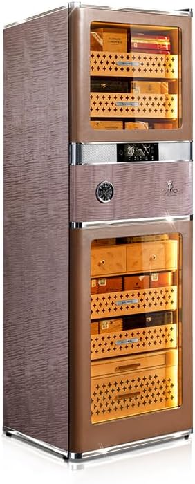 Raching RR780 Electric Cigar Humidor Cabinet Lager Cigar Capacity (Havana Tan)