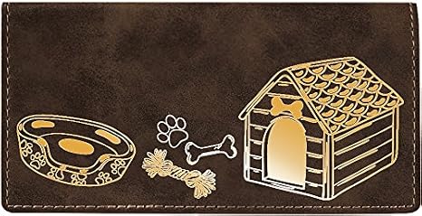 CAROUSELCHECKS Home Sweet Bone Laser Engraved Leatherette Checkbook Cover Rustic/Gold