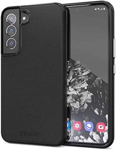 Crave Dual Guard for Samsung Galaxy S22 Case, Shockproof Protection Dual Layer Case for Samsung Galaxy S22 5G - Black