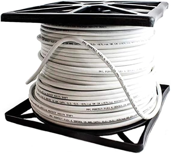 Perfectflex Coaxial Cable 6 Series 500 Ft Rg6 Trishield 77 Braid White Color Copper Clad Steel