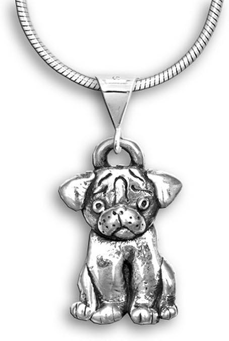 Sterling Silver Pug Pendant