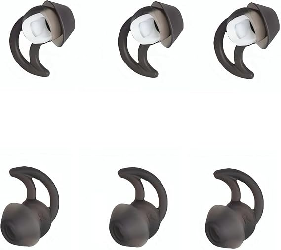 Earbud Tips Small 3 Pairs Soft and Comfortable Silicone Earbud Tips Noise Isolation Tips Black Earbud Replacement Tips Compatible with Bose Qc20 Qc30 IE2 SoundSport IE3 SIE2i Earphones