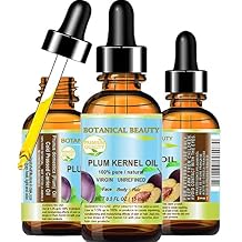 Botanical Beauty French PLUM KERNEL OIL 100% Pure Natural Virgin Unrefined Cold Pressed Carrier Oil 0.5 oz- 15 ml for Face, Skin, Hair, Lips, Nails. Skin SuperFood. Face moisturizer Oil
