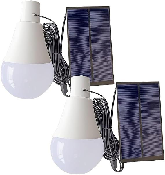 Solar led Light Bulb Portable Rechargeable lamp for Indoor Outdoor Work Emergency Camping Lantern Torch Step pet Home (SA1200 2PCS)