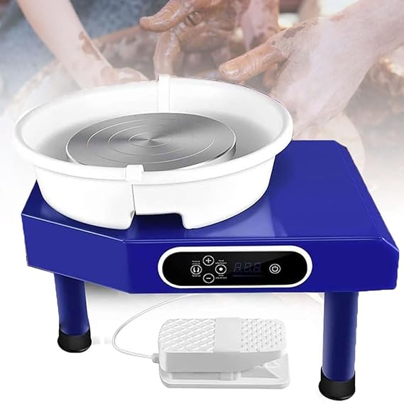 350W Electric Potter's Wheel, 25cm Ceramic Pottery Wheels, Heavy Duty Pottery Forming Machine with Foot Pedal and LCD Touch Screen, for Beginner DIY Clay Tools at Home School Pottery Studios