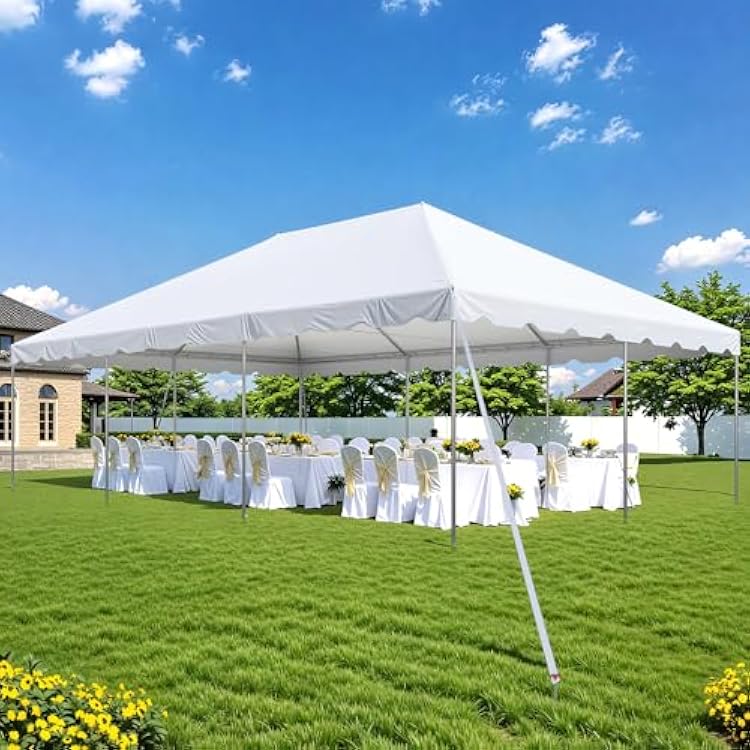 EROMMY 20x30FT Heavy Duty Party Tent, with Waterproof Event Shelter Gazebo for Commercial & Backyard Use, Outdoor Wedding Canopy, White