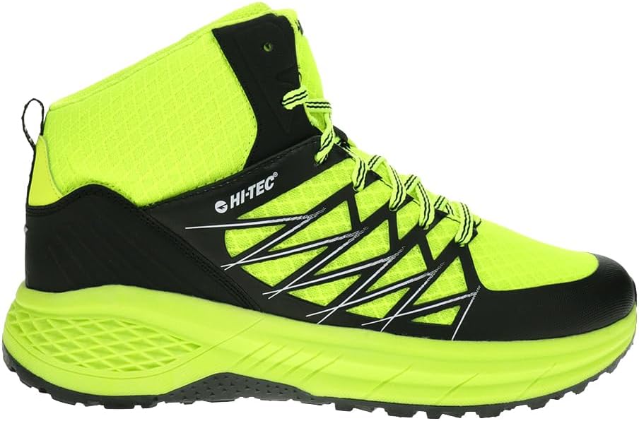 HI-TEC Mens Demolisher Mid Hiking Hiking Casual Boots Ankle - Black, Yellow - Size 9.5 M