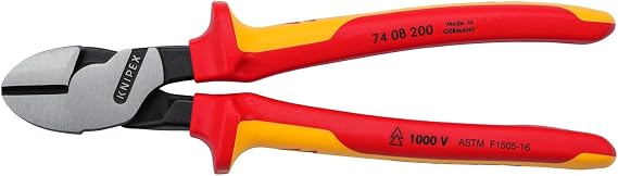 KNIPEX - 74 08 200 US Tools - High Leverage Diagonal Cutters, 1000V Insulated (7408200US)