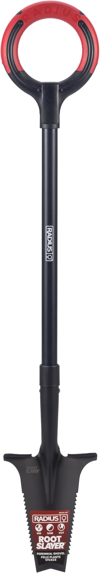 Root Slayer RS233 Perennial Garden Shovel, Fiberglass Shaft, Black