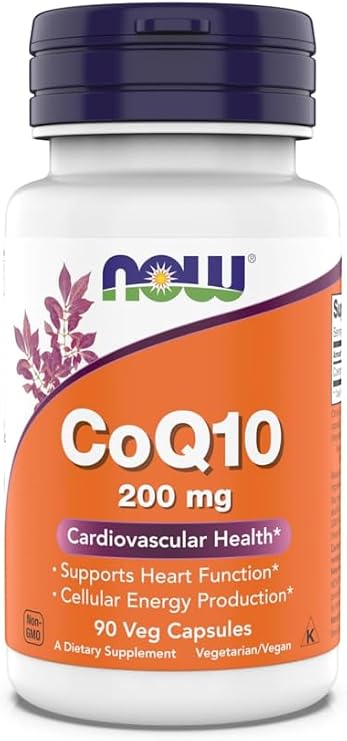Now Supplements - CoQ10 (Coenzyme Q10) 200 mg, Supports Cardiovascular Health*, Kosher, Vegan 90 Vegetarian Capsules