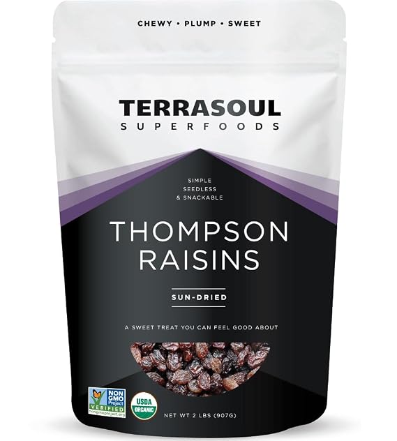 Terrasoul Superfoods Organic Raisins, 2 Lbs - Seedless | No-Sugar Added | No Preservatives