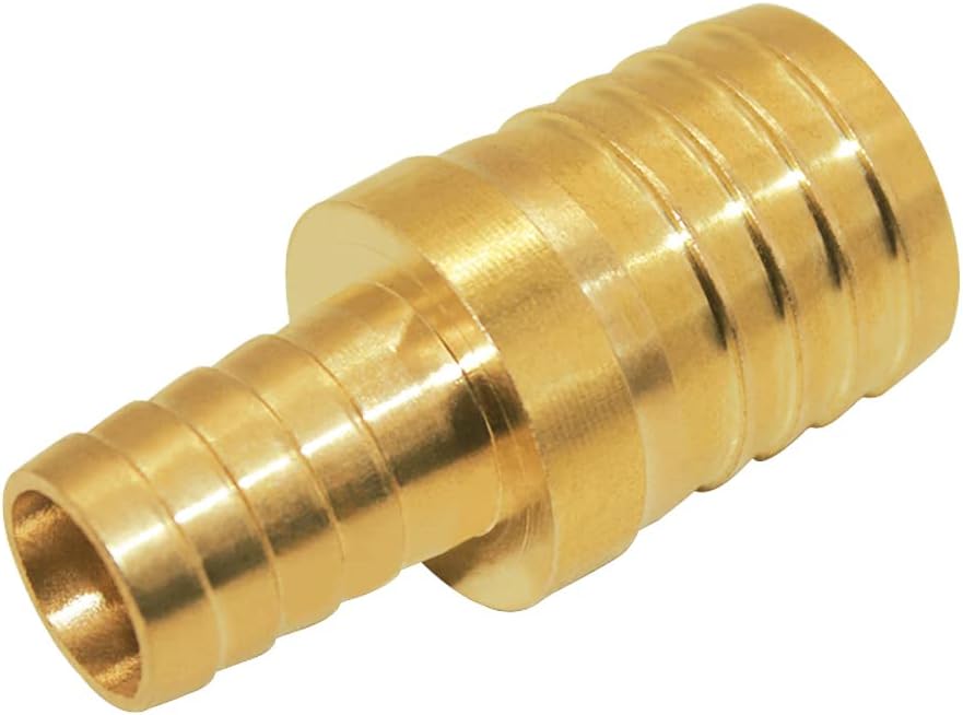 Beduan Brass Hose Barb Reducer, 1/4" to 1/2" Barb Hose ID, Reducing Barb Brabed Fitting Splicer Mender Union Air Water Fuel