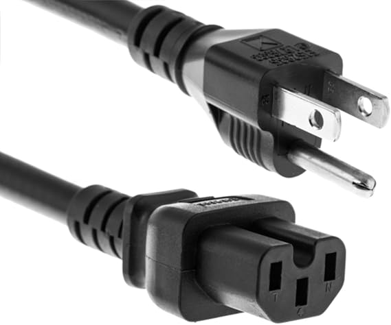 CablesAndKits Heavy Duty Power Cord Replacement 8-Ft 14 AWG 15A/125V, Notched Server Power Cable, NEMA 5-15P to IEC60320-C15, Compatible with Cisco, Aruba, Meraki, Replacement for CAB-TA-NA