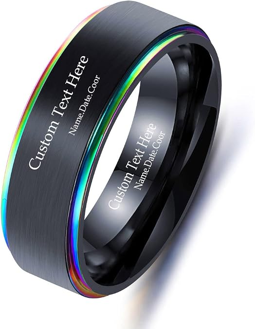 Tungsten Carbide Mens Wedding Band Custom