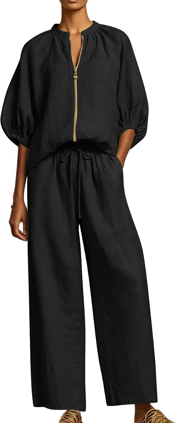 Two Piece Sets for Women Half Zip Matching Set
