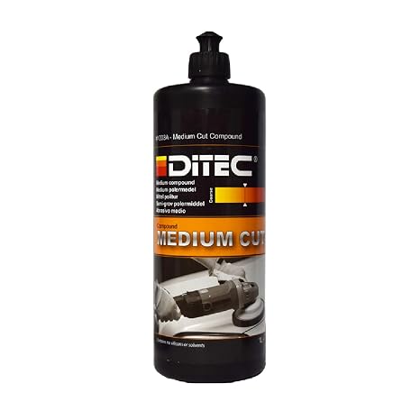 DITEC Marine Medium Cut Compound Kit, Paint Gelcoat Polish, 4 Pads, 175 mm